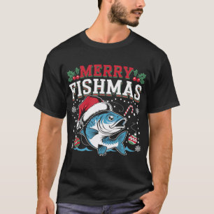 T-shirt Joyeux Noël de pêche Poisson