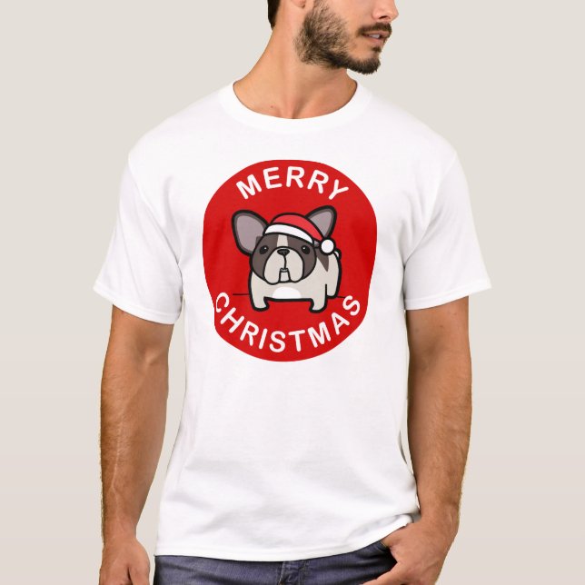 T-shirt Joyeux Noël de Père Noël pie Brindle - rouge (Devant)