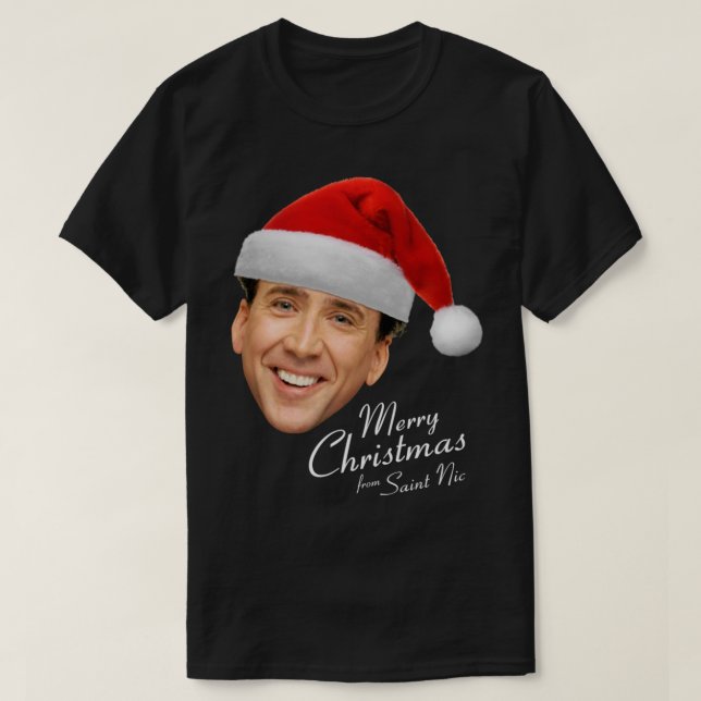 T-shirt Joyeux Noël de St Nic-olas Cage (Design devant)
