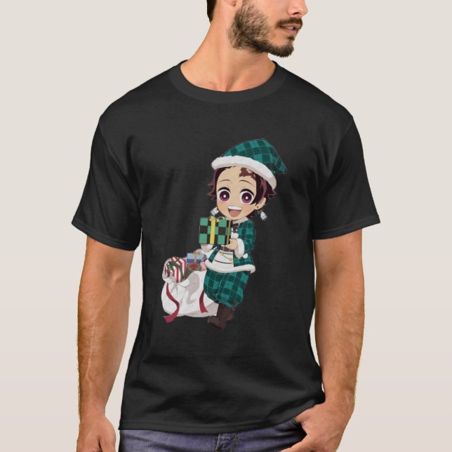 T-shirt Joyeux Noël De Tanjiro Kamado Demon Slayer 1 (Devant)