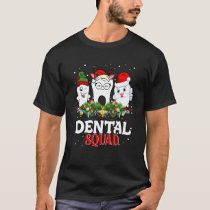 T-shirt Joyeux Noël Dental Squad Dents Père Noël Drôle