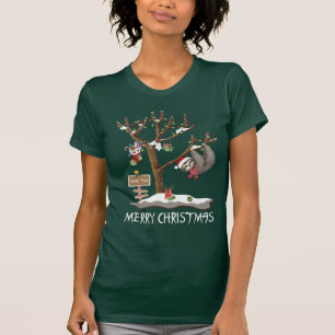 T-shirt JOYEUX NOËL des femmes de POLONAIS de PARESSE