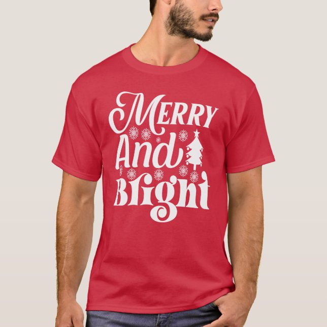 T-shirt Joyeux Noël des Fêtes Lumineuses (Devant)