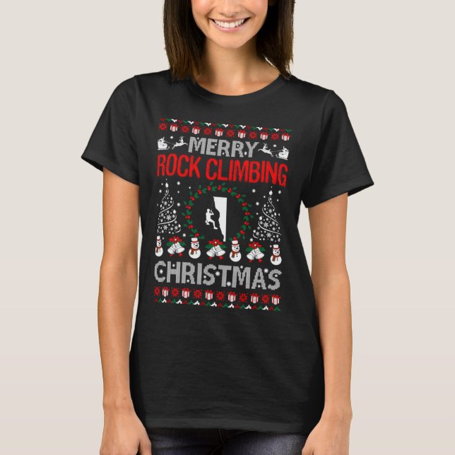 T-shirt Joyeux Noël d'escalade de rocher Pull Ugly Outdoor (Devant)