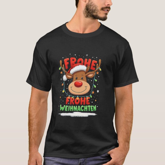 T-shirt JOYEUX NOËL dessin de Noël renne (Devant)