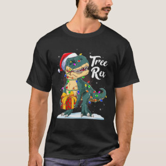 T-shirt Joyeux Noël Dinosaure Arbre Rex Pyjamas Xmas Lig