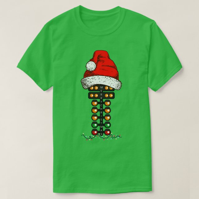 T-shirt Joyeux Noël Drag Racing Arbre de Noël Père Noël H (Design devant)