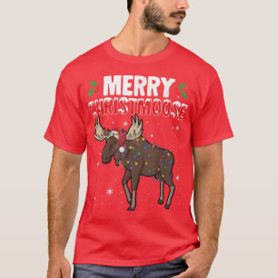 T-shirt Joyeux Noël Drôle Noël Moose Père Noël Noël