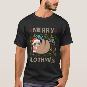T-shirt Joyeux Noël Drôle Noël Pour Sloth Lover Sloth Pe
