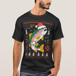 T-shirt Joyeux Noël drôle pêche pêcheur Santa