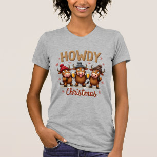 T-shirt Joyeux Noël Drôle Vache Highland Noël Amateur de V