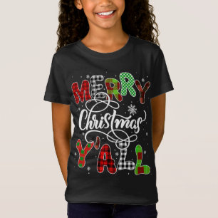 T-Shirt Joyeux Noël Drôle Ya'll Xmas Buffalo Plaid Men