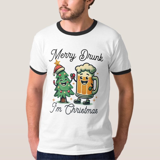 T-shirt Joyeux Noël Drunk (Devant)