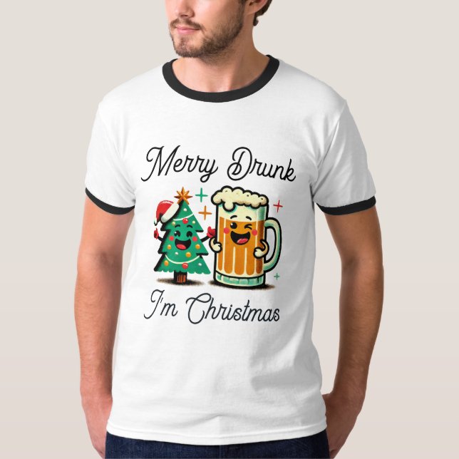 T-shirt Joyeux Noël Drunk (Devant)