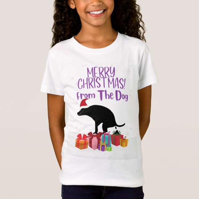 T-Shirt Joyeux Noël du chien caca (Devant)