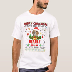 T-shirt Joyeux Noël Du Père Beagle fou Papa Everybod