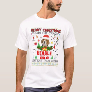 T-shirt Joyeux Noël Du Père Beagle fou Papa Everybod