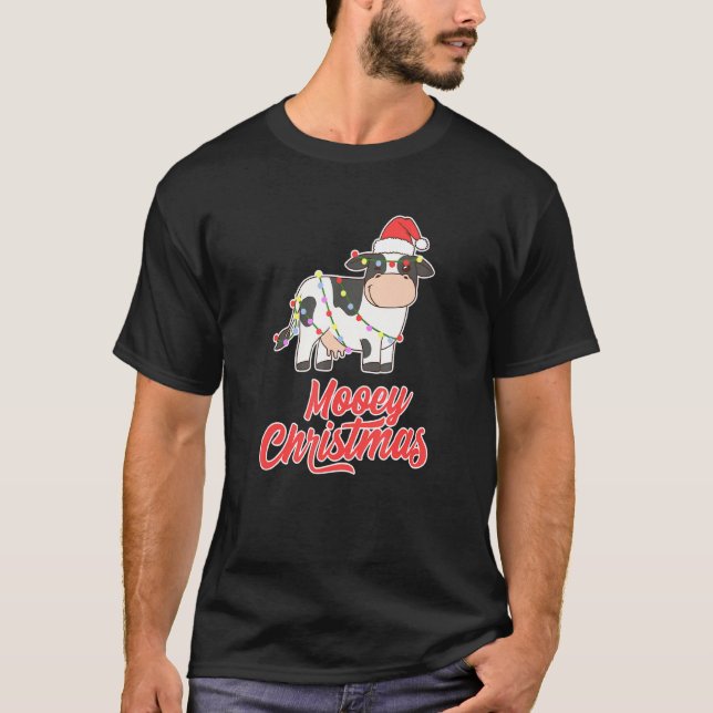 T-shirt Joyeux Noël éleveur de vaches (Devant)