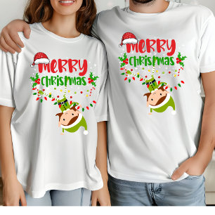 T-shirt Joyeux Noël Elf Correspondance famille moderne Noë