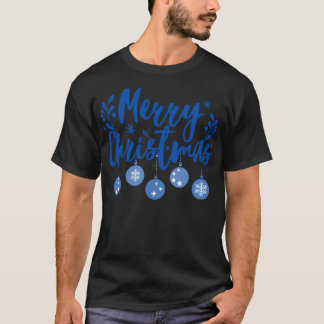 T-shirt Joyeux Noël En Bleu Et Blanc