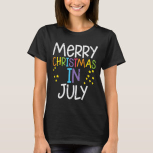 T-shirt Joyeux Noël En Juillet Étoiles Été Noël Hommes Fem