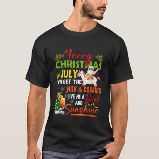 T-shirt Joyeux Noël En Juillet Père Noël Beach Vacatio Été