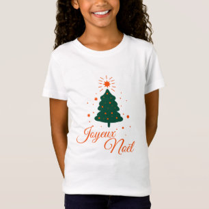 T-Shirt Joyeux Noël en rouge : sapin classique et joyeux