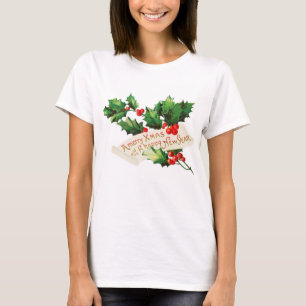 T-shirt Joyeux Noël et Joyeux Nouvel An Holly