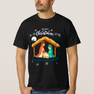 T-shirt Joyeux Noël Et La Nativité Scène Foi Chrétienne