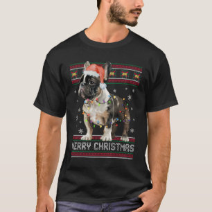 T-shirt Joyeux Noël Français Bulldog Doux laid