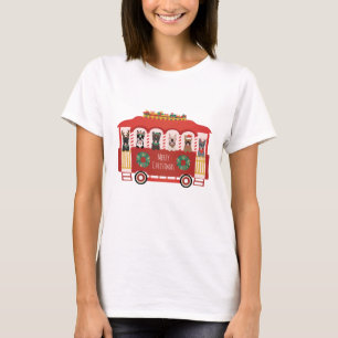 T-shirt Joyeux Noël Français Bulldogs Vacances Trolly