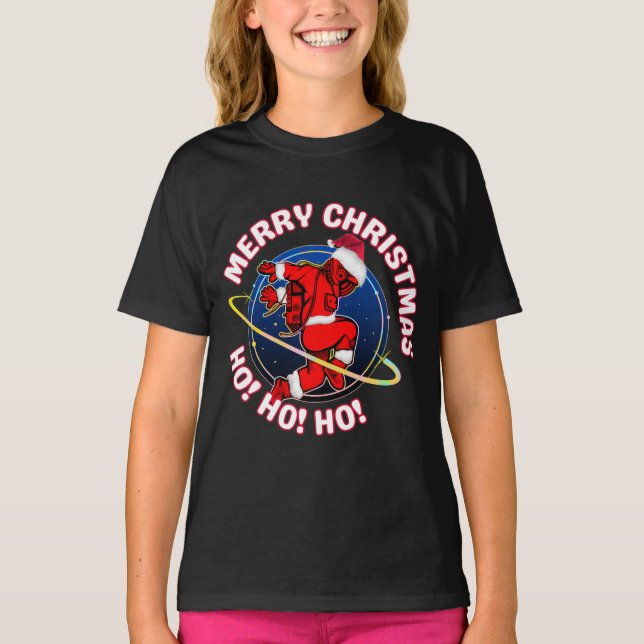 T-SHIRT JOYEUX NOËL FUNNY SPACE ASTRONAUTE  (Devant)