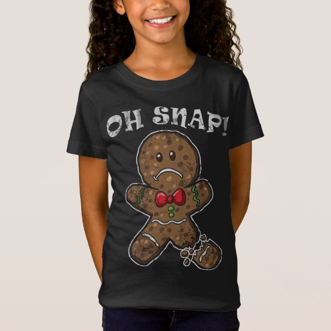 T-Shirt Joyeux Noël Gingerbread Homme Oh Snap (Devant)