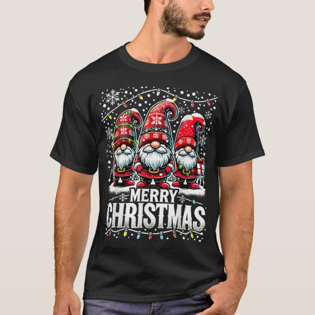 T-shirt Joyeux Noël Gnome Famille Noël (Devant)