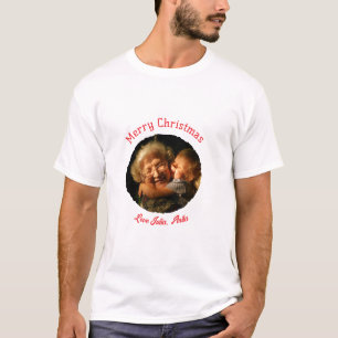 T-shirt Joyeux Noël grand-mère fille photo cercle