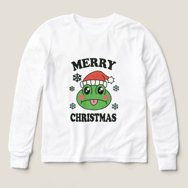 T-shirt Joyeux Noël Grenouille Mignonne (Motif recto)