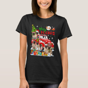 T-shirt Joyeux Noël Groupe de chiens Santa Elfe Pugs sur c