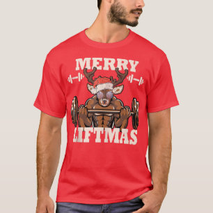 T-shirt Joyeux Noël Gymnase entraînement Père Noël Reindee