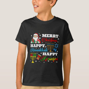 T-shirt Joyeux Noël Hanoukka Kwanzaa Juif Afro Holid