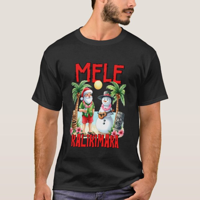 T-shirt Joyeux Noël hawaïen (Devant)