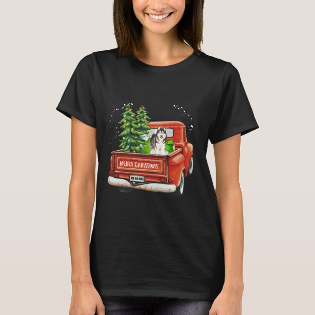 T-shirt Joyeux Noël Husky (Devant)