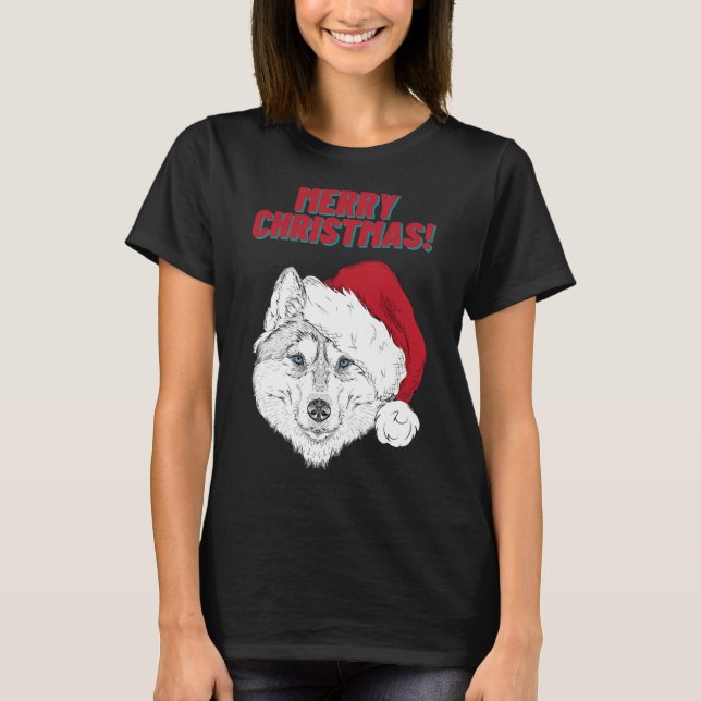 T-shirt Joyeux Noël Husky Style 1 (Devant)