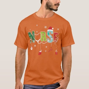 T-shirt Joyeux Noël Infirmière Vie Stethoscope Noël X