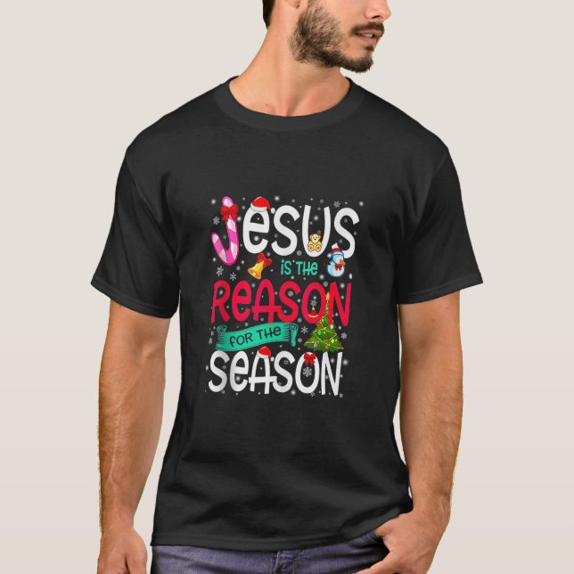 T-shirt Joyeux Noël Jésus Raison Pour La Saison Noël Bonbo (Devant)