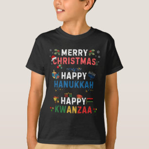 T-shirt Joyeux Noël Joyeux Hanoukka Joyeux Kwanzaa 10