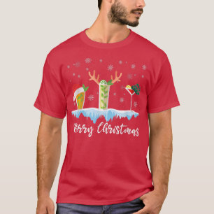 T-shirt Joyeux Noël Joyeux Noël Bartender Boire Mier Barte