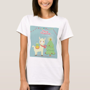 T-shirt Joyeux Noël Joyeux Nouvel An Llama