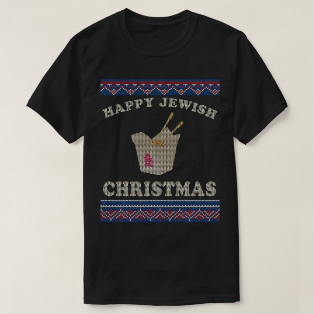 T-shirt Joyeux Noël juif chinois prise Hannukah laid Sw (Design devant)