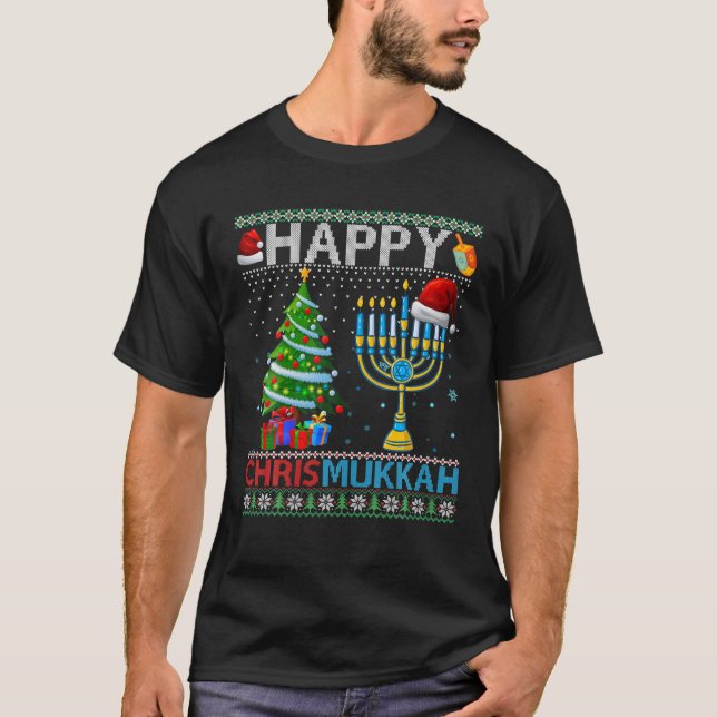 T-shirt Joyeux Noël juif Chrismukkah Hanoukka (Devant)