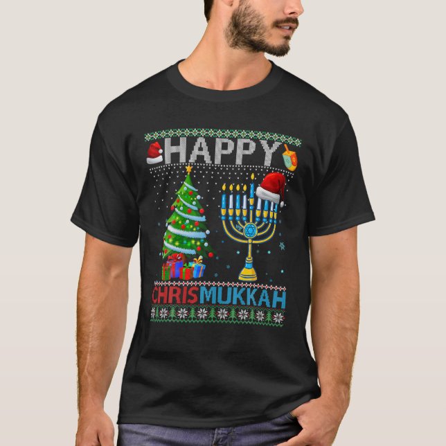 T-shirt Joyeux Noël juif Chrismukkah Hanoukka Chanuk (Devant)